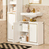 Vorverkauf | SoBuy | Waschbeckenunterschrank | Badschrank | Waschtisch | Weiß+Gold | BZR86-W