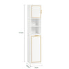 SoBuy | Hochschrank mit ausklappbarem Wäschesack | schmal Wäscheschrank | Badregal | Weiß | BZR87-W
