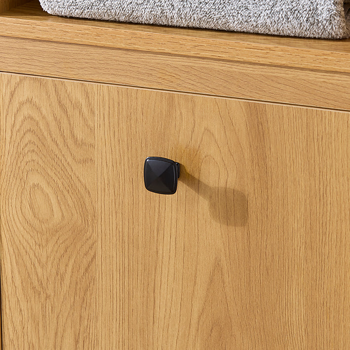 SoBuy | Badschrank mit Wäschesack | Hochschrank | Badregal | Wäscheschrank | Dunkelnatur | BZR95-SN