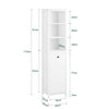 SoBuy | Badschrank mit Wäschesack | Hochschrank | Badregal | Wäscheschrank | Weiß | BZR95-W
