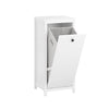 SoBuy | Wäscheschrank mit Wäschetruhe | Wäschesammler | Badschrank | Wäschesack | Weiß | BZR96-W