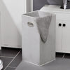 SoBuy | Wäscheschrank mit Wäschetruhe | Wäschesammler | Badschrank | Wäschesack | Weiß | BZR96-W