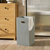 SoBuy | Wäscheschrank mit Wäschesack | Badschrank | Wäschekorb | Badkommode | Dunkelnatur | BZR97-SN