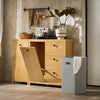 SoBuy | Wäscheschrank mit Wäschesack | Badschrank | Wäschekorb | Badkommode | Dunkelnatur | BZR97-SN