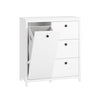SoBuy | Wäscheschrank mit Wäschesack | Badschrank | Wäschekorb | Badkommode | Weiß | BZR97-W