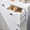 SoBuy | Wäscheschrank mit Wäschesack | Badschrank | Wäschekorb | Badkommode | Weiß | BZR97-W