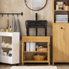 SoBuy | Waschbeckenunterschrank| Badezimmerschrank | Waschtisch | Dunkelnatur | BZR98-SN