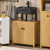 SoBuy | Waschbeckenunterschrank| Badezimmerschrank | Waschtisch | Dunkelnatur | BZR98-SN