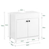 SoBuy | Waschbeckenunterschrank| Badezimmerschrank | Waschtisch | Weiß | BZR98-W