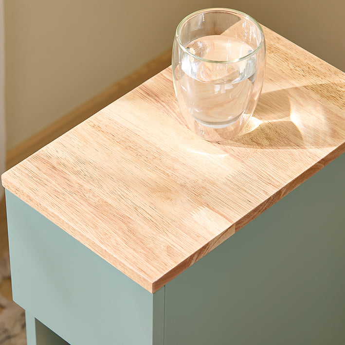 SoBuy | Nachttisch schmal |Beistelltisch mit Schublade | Grün | 20x61x35cm | FBT111-GR