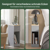 SoBuy Nachttisch 2er Set schmal Beistelltisch mit Schublade Hellgrau 20x60x35cm FBT111-HGx2