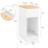 SoBuy Nachttisch schmal Beistelltisch mit Schublade Weiß-Natur 25x60x40cm FBT111-II-WN