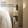 SoBuy Nachttisch 2er Set schmal Beistelltisch mit Schublade Natur 20x60x35cm FBT111-Nx2