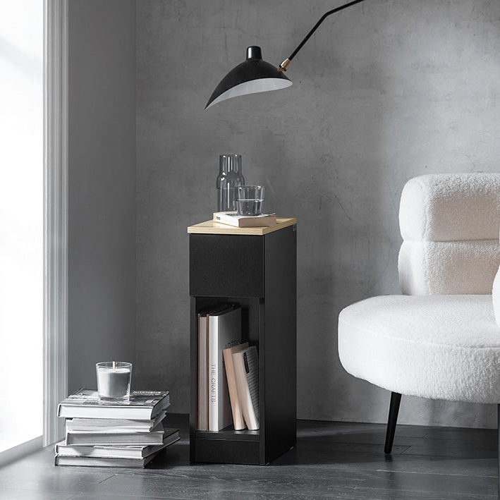 Vorverkauf | SoBuy Nachttisch schmal Beistelltisch mit Schublade Schwarz 20x60x35cm FBT111-SCH