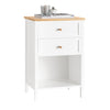 SoBuy | Nachttisch | Nachtschrank | Beistelltisch | Sofatisch | Telefontisch | Weiß-Natur | FBT126-WN