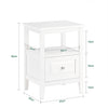 SoBuy | Nachttisch | Beistelltisch mit 1 Schublade | Sofatisch | Weiß | FBT131-W