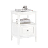 SoBuy | Nachttisch | Beistelltisch mit 1 Schublade | Sofatisch | Weiß | FBT131-W