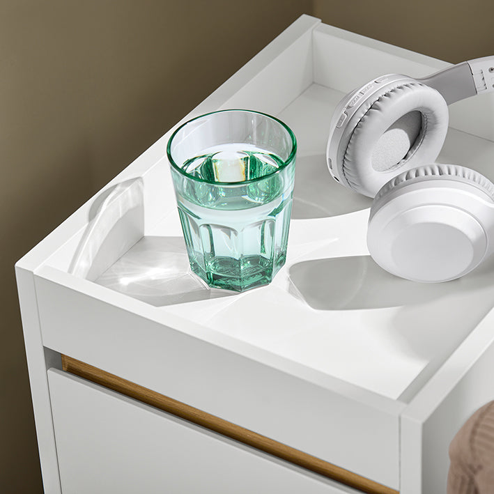 SoBuy | Nachttisch | Boxspringbett | Sofatisch | Beistelltisch | Nachtkommode | Weiß | FBT137-W