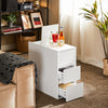 SoBuy | Beistelltisch | Sofatisch | Nachttisch | Boxspringbett | schmal Telefontisch | Weiß | FBT144-W