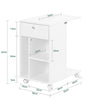 SoBuy | mobiler Couchtisch | C-förmiger Beistelltisch | mit Ablagen | Weiß | FBT148-W
