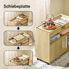 SoBuy | Beistelltisch mit Rollen | Nachttisch | Sofatisch | Teetisch | Natur | FBT152-N