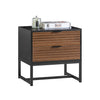 SoBuy | Nachttisch mit 2 Schubladen | Sofatisch | Beistelltisch | Vintage-Braun | FBT156-BR