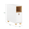 SoBuy | Nachttisch mit Schublade | Couchtisch | Sofatisch | Beistelltisch | Weiß/Natur | FBT161-WN