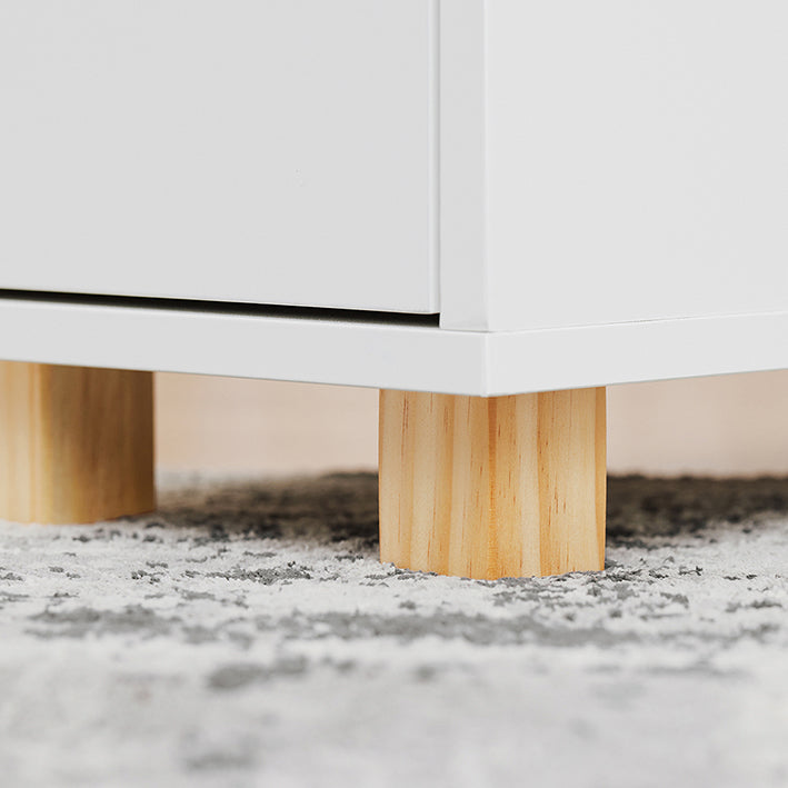 SoBuy | Nachttisch mit Schublade | Couchtisch | Sofatisch | Beistelltisch | Weiß/Natur | FBT161-WN