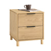 SoBuy Nachttisch Nachtschrank mit 2 Schubladen Natur B40 x T42 x H47 cm FBT166-N