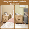 SoBuy Nachttisch Nachtschrank mit 2 Schubladen Natur B40 x T42 x H47 cm FBT166-N