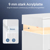 SoBuy | Nachttisch | mit LED-Beleuchtung | Beistelltisch | mit 3 Schubladen | Weiß | FBT167-E-W
