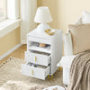 SoBuy | Nachttisch mit 3 Schubladen | Sofatisch | Beistelltisch | Weiß | FBT168-W