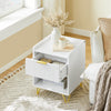 SoBuy | Nachttisch mit 1 Schubladen und Ablagefach | Sofatisch | Beistelltisch | Weiß | B40 x T40 x H51 cm | FBT169-W