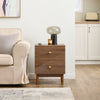 SoBuy | Vintage Nachttisch | Beistelltisch | mit 2 Schubladen | Braun | B45 × T40 × H58 cm | FBT170-N