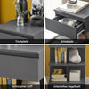 Vorverkauf | SoBuy | 2er Set Nachttisch schmal | Beistelltisch | Kommode Grau | FBT49-HGx2