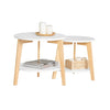 SoBuy | 2er teilig Beistelltisch | Satztisch | Kautschukholz | Weiß | FBT75-W