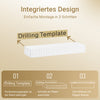 SoBuy | Schweberegal | mit Schublade | LED-Bewegungssensor-Licht | Wandschublade | Wandregal Weiß | FHK38-W