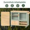 SoBuy | Küchenwagen mit Flaschenablage | Kücheninsel mit Weinglashalter | Küchenschrank | Sideboard | Grün | FKW114-GR