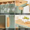 SoBuy | Küchenwagen mit Flaschenablage | Kücheninsel mit Weinglashalter | Küchenschrank | Sideboard | Grün | FKW114-GR