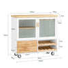SoBuy | Kücheninsel | Küchenschrank | Sideboard Esszimmer | Weiß-Natur | 109x92x40cm | FKW114-WN