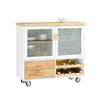 SoBuy | Kücheninsel | Küchenschrank | Sideboard Esszimmer | Weiß-Natur | 109x92x40cm | FKW114-WN