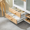 SoBuy | Kücheninsel | Küchenschrank | Sideboard Esszimmer | Weiß-Natur | 109x92x40cm | FKW114-WN