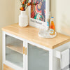 SoBuy | Kücheninsel | Küchenschrank | Sideboard Esszimmer | Weiß-Natur | 109x92x40cm | FKW114-WN