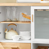 SoBuy | Kücheninsel | Küchenschrank | Sideboard Esszimmer | Weiß-Natur | 109x92x40cm | FKW114-WN