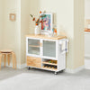 SoBuy | Kücheninsel | Küchenschrank | Sideboard Esszimmer | Weiß-Natur | 109x92x40cm | FKW114-WN