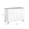 SoBuy | Küchenschrank Weiß | Küchenwagen | Kücheninsel | Servierwagen | FKW117-W