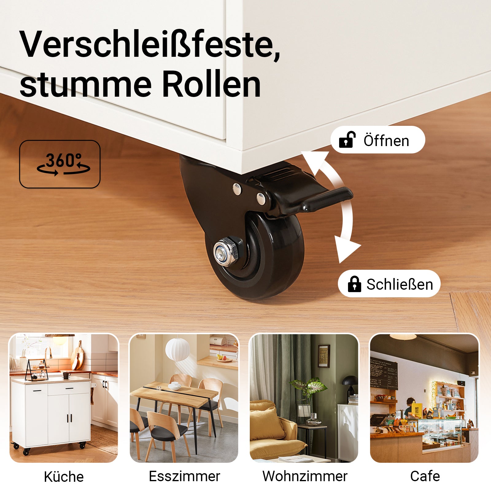 SoBuy | Kücheninsel | mit Gewürzregal | Sideboard | Weiß | 105x92x46cm | FKW126-WN