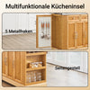 SoBuy | Kücheninsel | Küchenwagen mit erweiterbarer Arbeitsfläche | Küchenschrank Bambus | FKW130-N