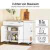 Vorverkauf | SoBuy Kücheninsel mit Arbeitsplatte Rollbarer Servierwagen für Küche Esszimmer Weiß B99 x H85 x T40 cm FKW133-WN
