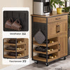 SoBuy | Servierwagen mit Rollen | Küchenwagen mit Arbeitsplatte | Vintagebraun | 67x88x37cm | FKW134-N
